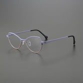 Janan Cat Eyes Titanium Glasses Frame Cat Eye Frames Southood Blue Brown